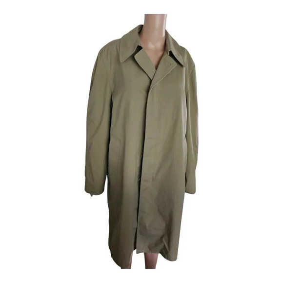 Original LONDON FOG Khaki Trench Coat Size 40 Reg w/Removable Thinsilate Lining - Picture 1 of 9